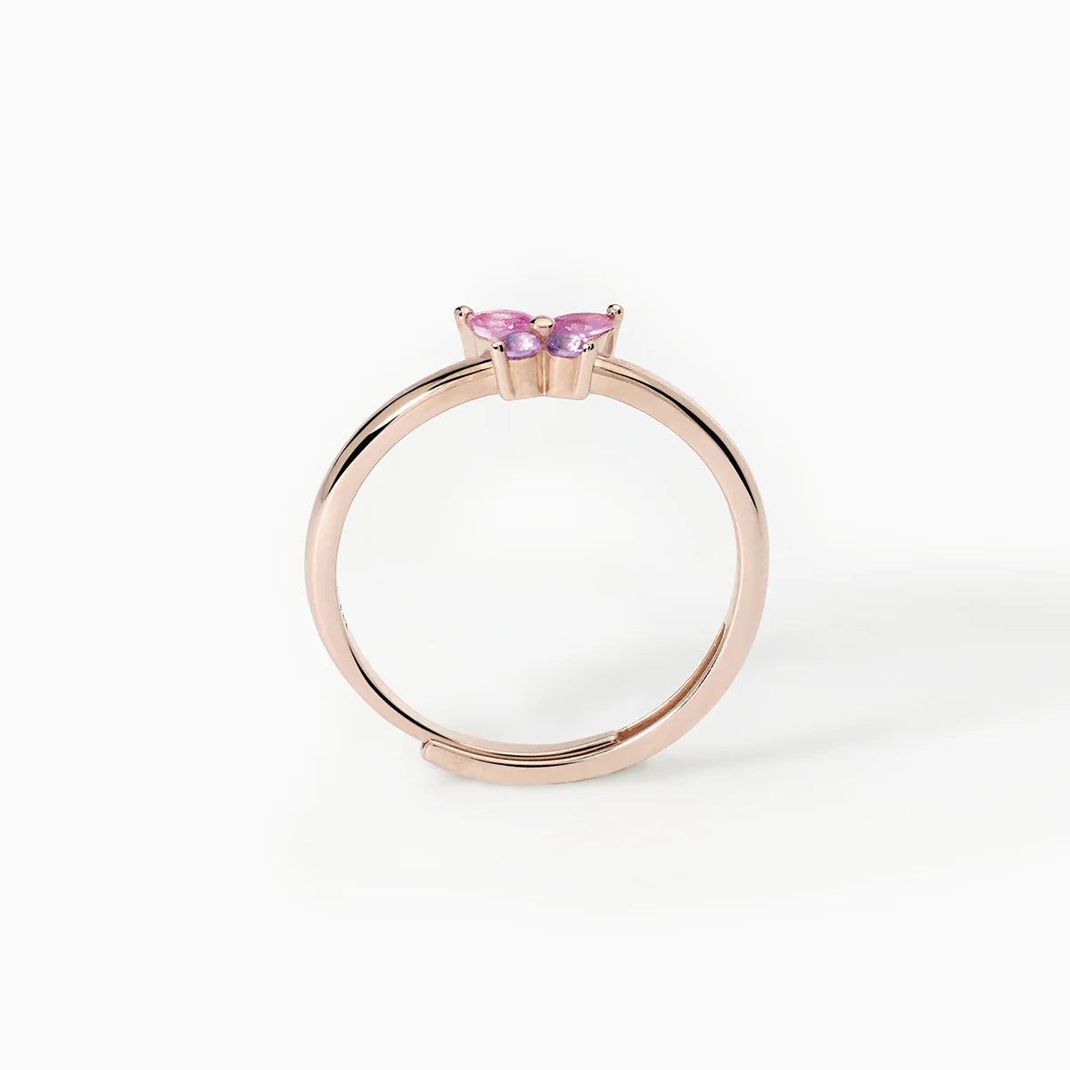 Anello Con Farfalla In Argento Placcato Oro Rosa E Zirconi Mabina Donna "Secret Garden" 523288