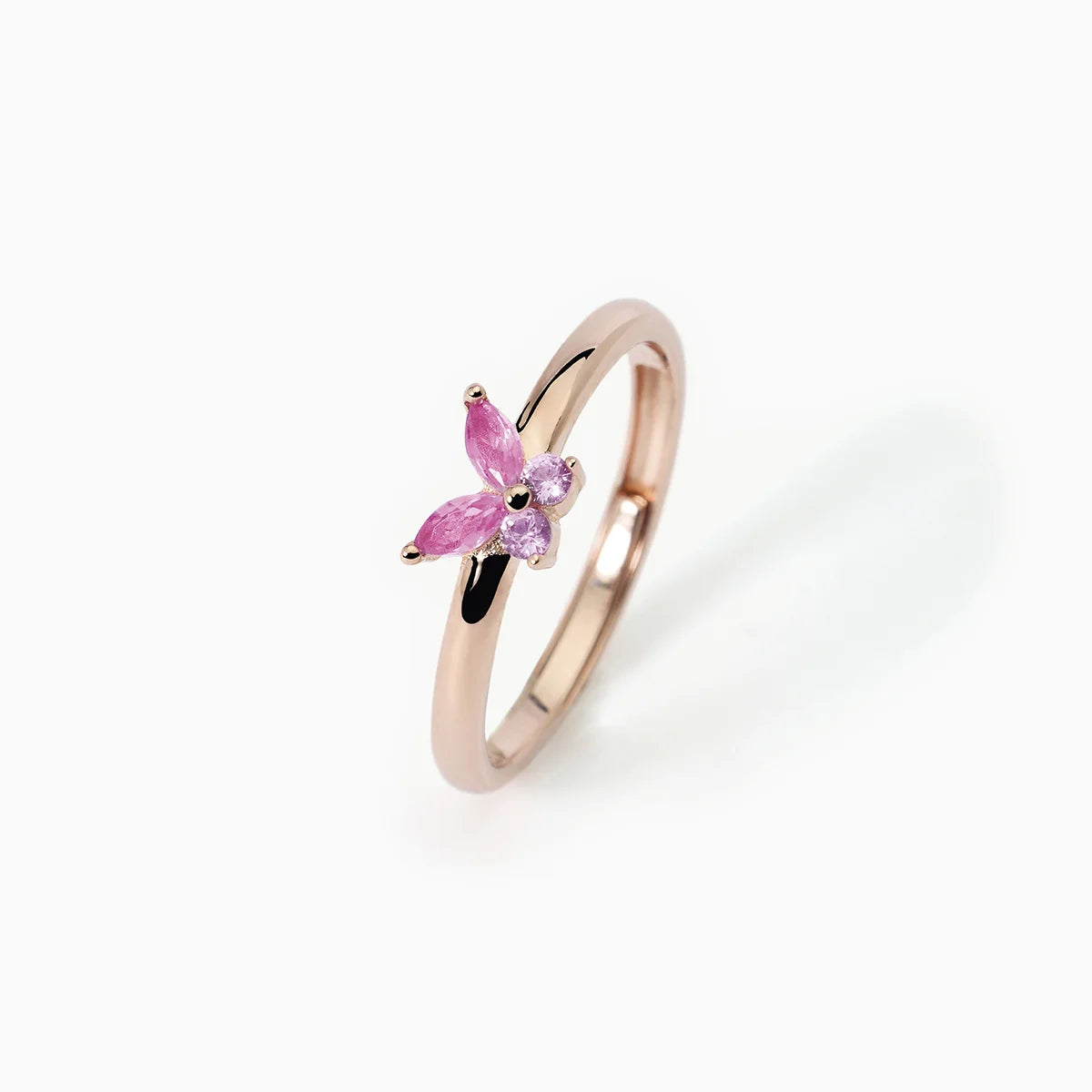 Anello Con Farfalla In Argento Placcato Oro Rosa E Zirconi Mabina Donna "Secret Garden" 523288