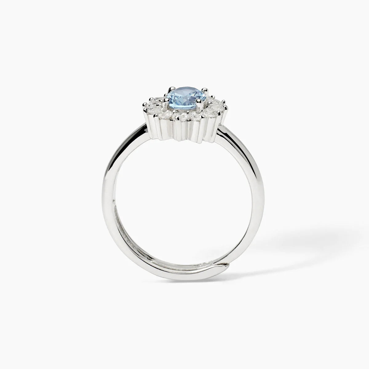 Anello In Argento Con Acquamarina Sintetica E Zirconi Mabina Donna "Cool Or Retrò?" 523358