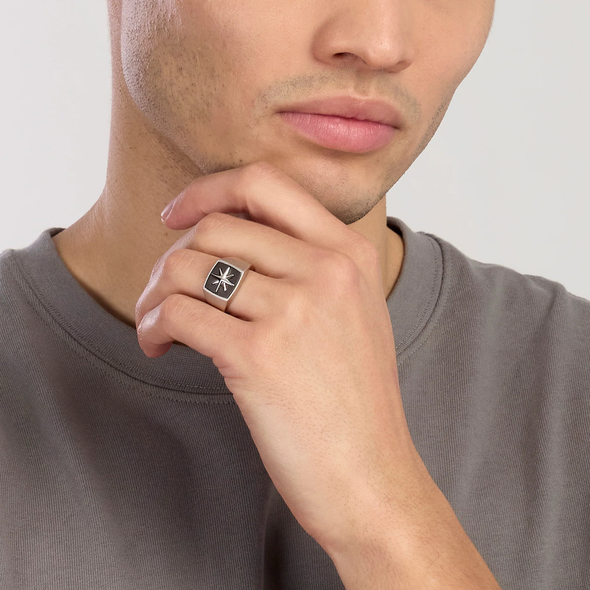 Anello In Argento Con Rosa Dei Venti Mabina Uomo "Journey" 523510