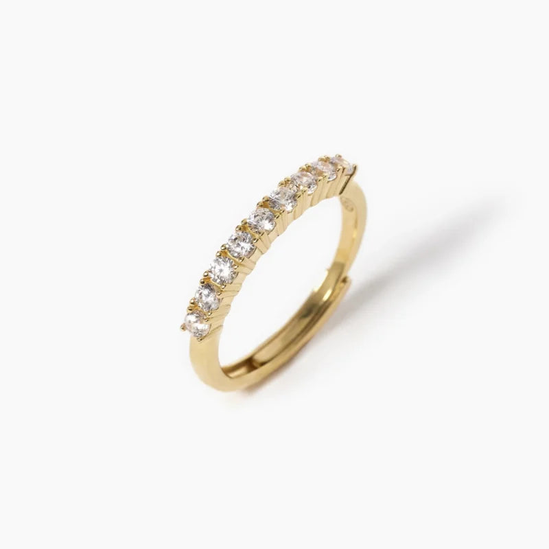 Anello Riviera In Argento E Zirconi Placcato Oro 18K Mabina Donna "Soirèe" 523254