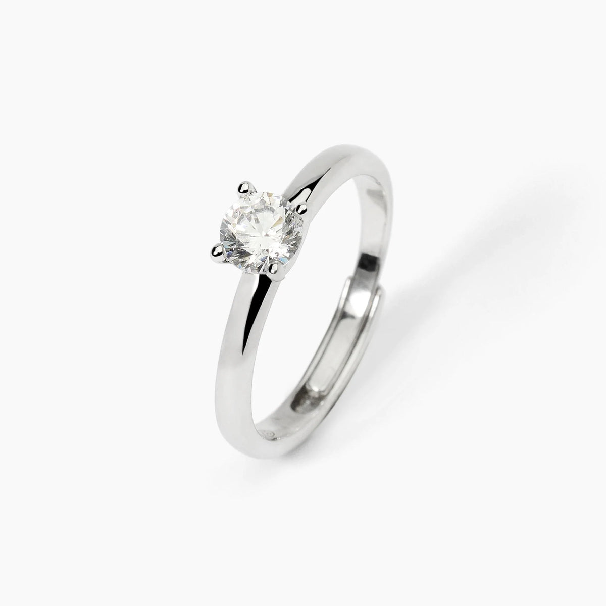 Anello Solitario In Argento E Zircone Bianco Mabina Donna "Solitairè" 523396