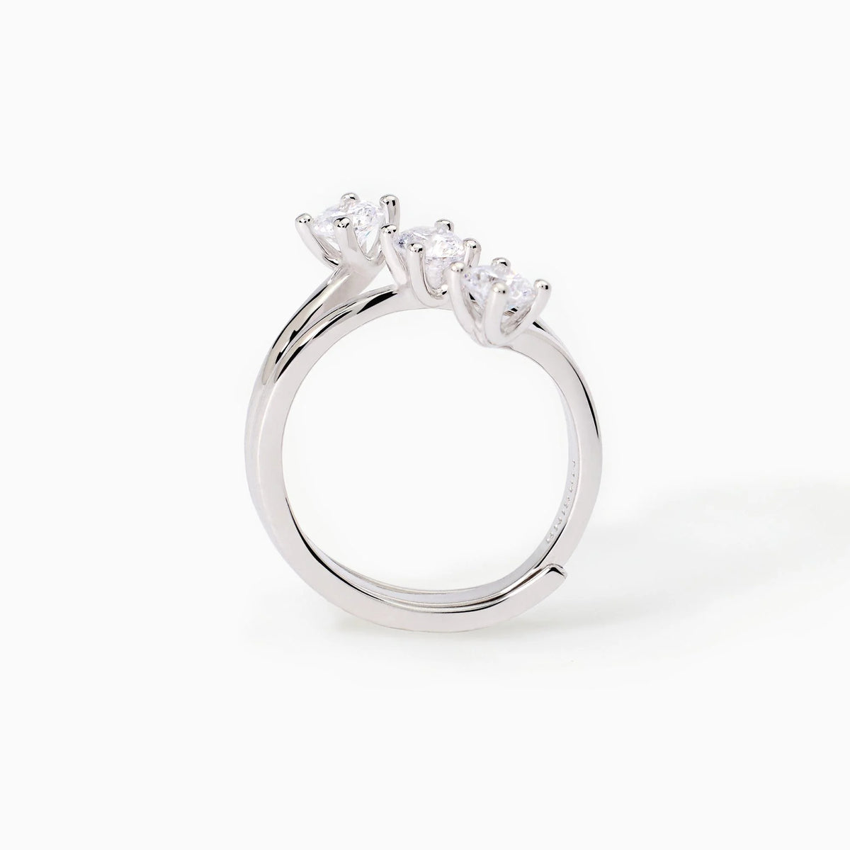 Anello Trilogy In Argento E Zirconi Bianchi Mabina Donna "Trilogy" 523290