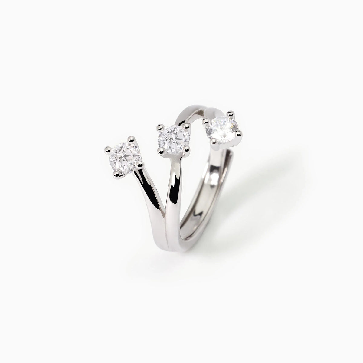 Anello Trilogy In Argento E Zirconi Bianchi Mabina Donna "Trilogy" 523290