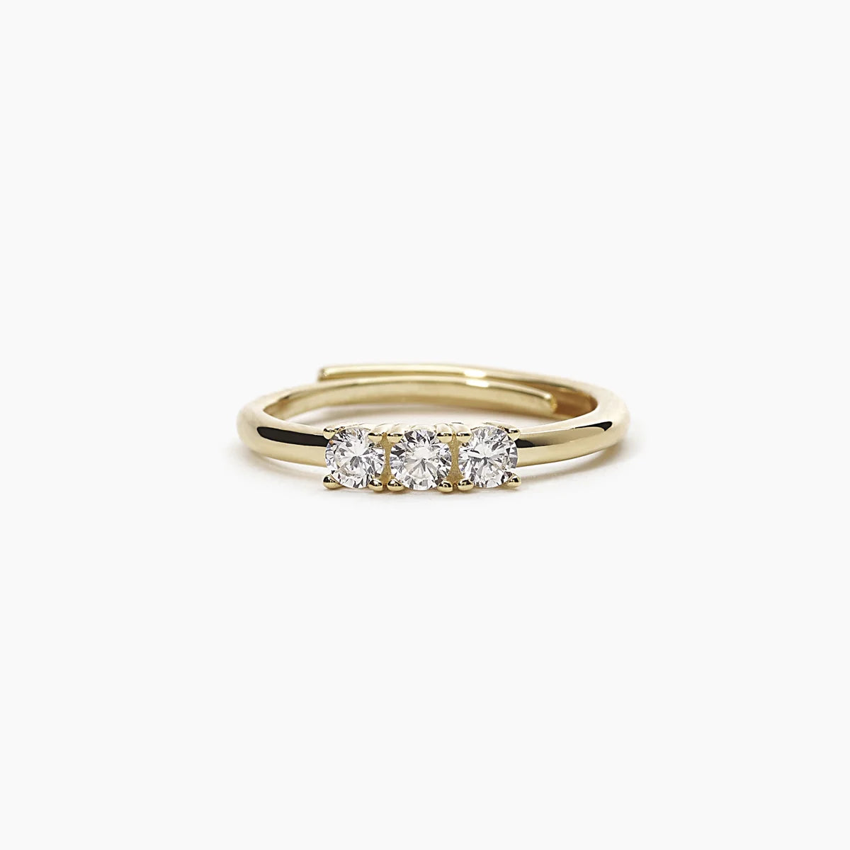 Anello Trilogy In Argento Placcato Oro 18K E Zirconi Mabina Donna "3-Chic" 523252