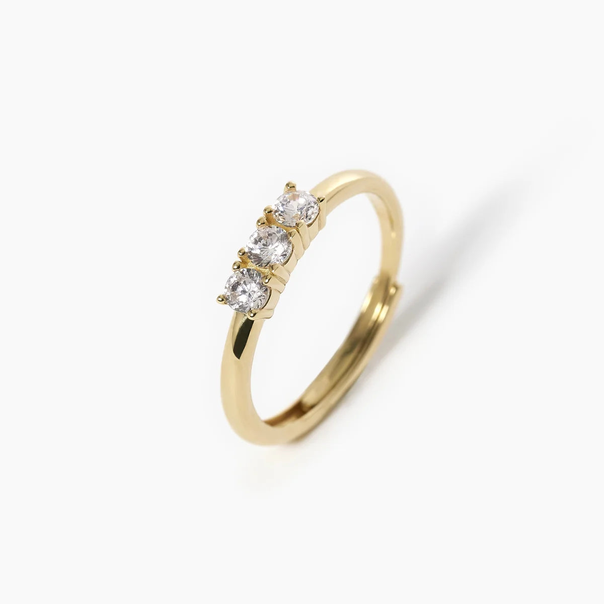 Anello Trilogy In Argento Placcato Oro 18K E Zirconi Mabina Donna "3-Chic" 523252