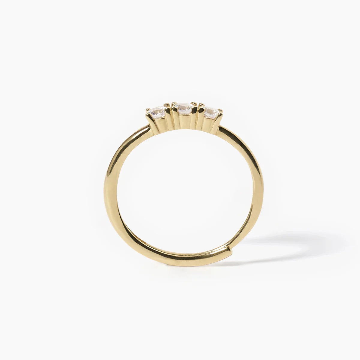 Anello Trilogy In Argento Placcato Oro 18K E Zirconi Mabina Donna "3-Chic" 523252