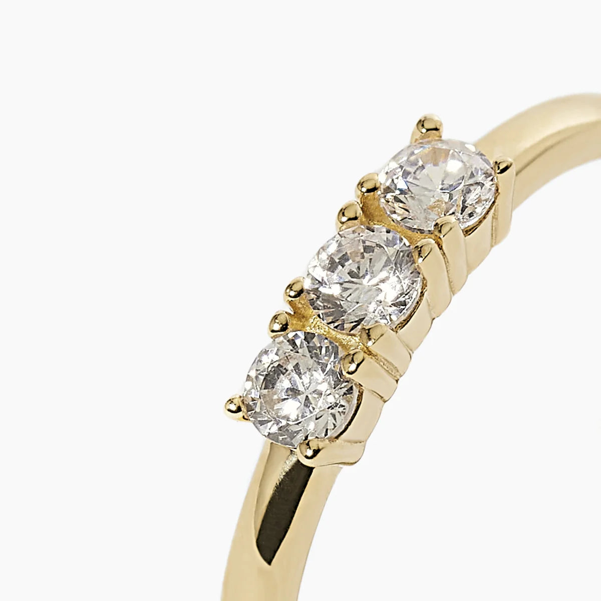 Anello Trilogy In Argento Placcato Oro 18K E Zirconi Mabina Donna "3-Chic" 523252
