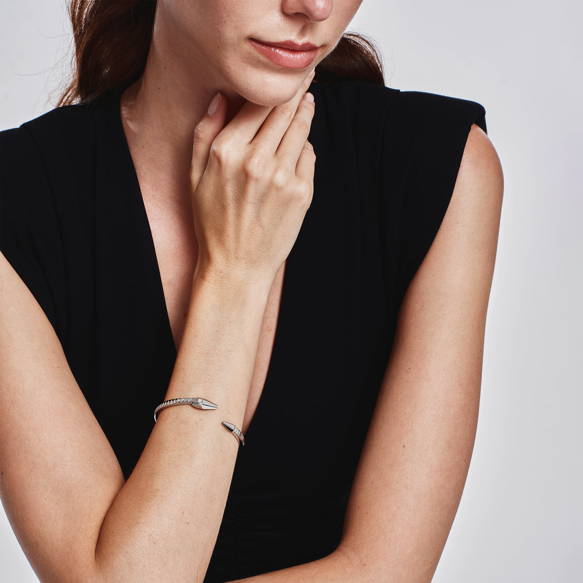 Bracciale Bangle A Foma Di Serpente In Acciaio Breil Donna "Hypnotic" TJ4206
