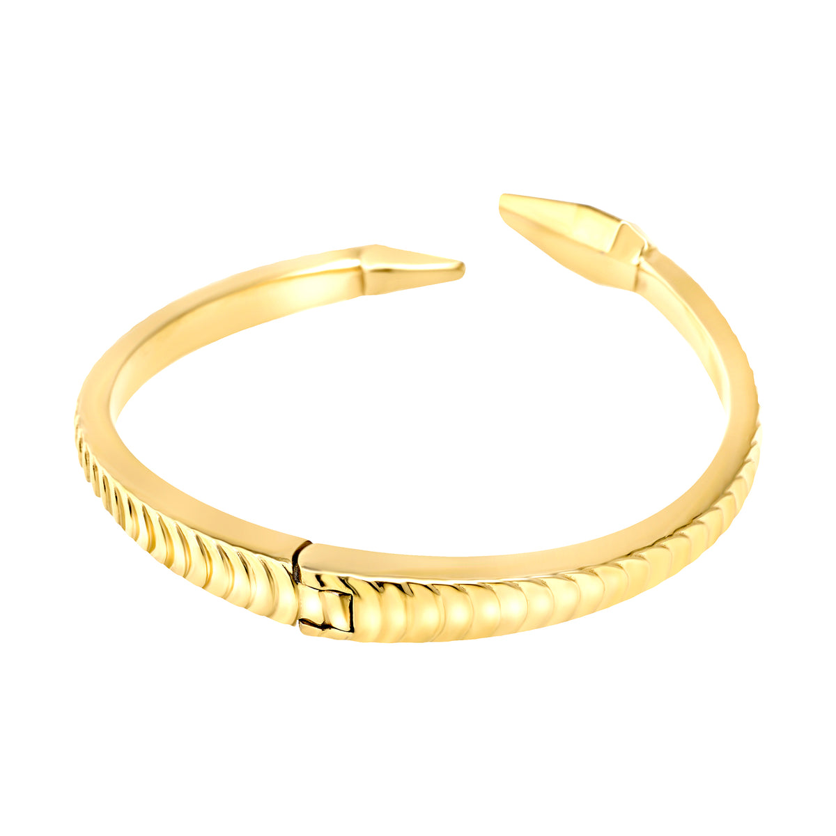 Bracciale Bangle A Forma Di Serpente In Acciaio Con Finitura PVD Oro 14K Breil Donna "Hypnotic" TJ4207