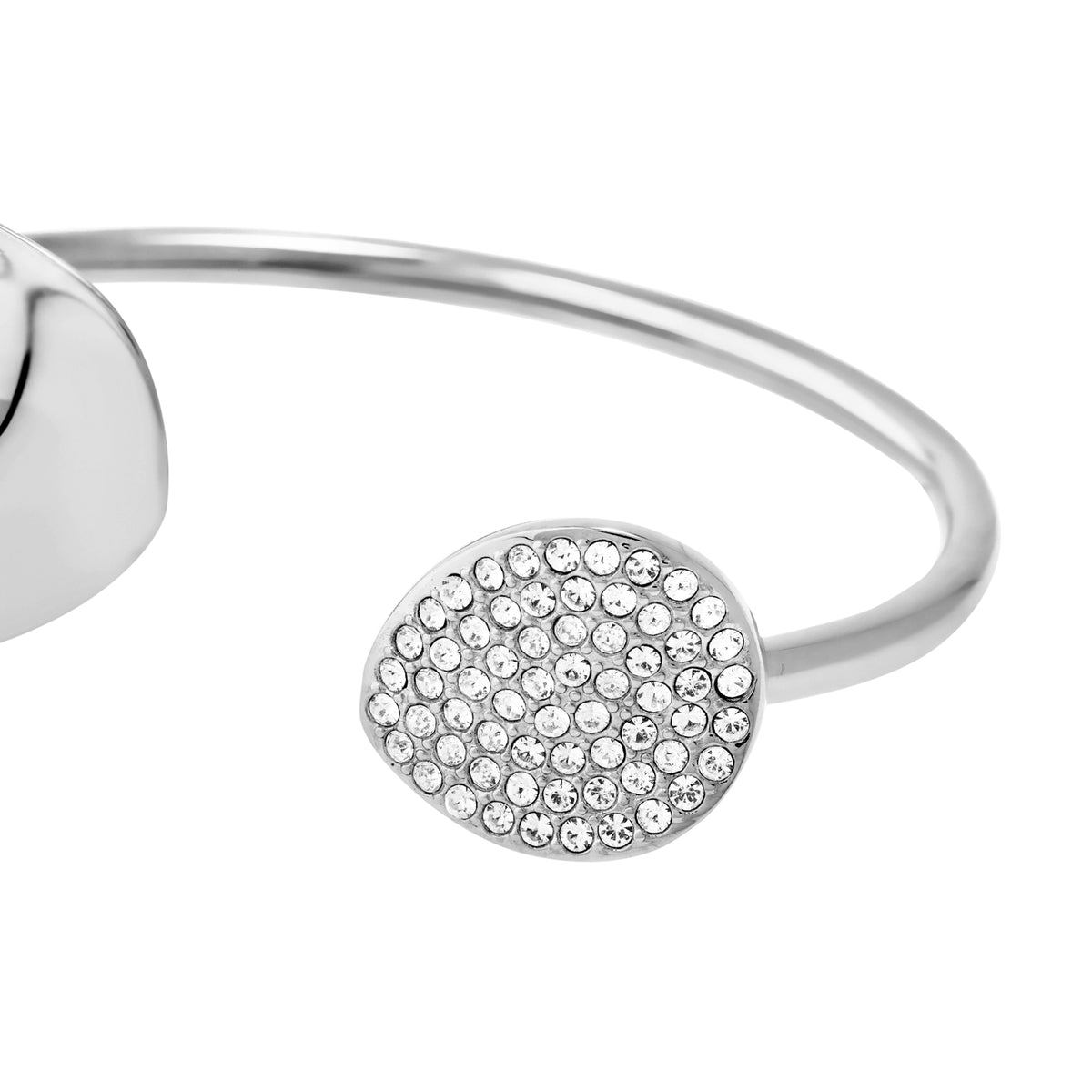 Bracciale Bangle In Acciaio Spazzolato Lucido E Zirconi Bianchi Breil Donna "B Wisper Glow" TJ4224