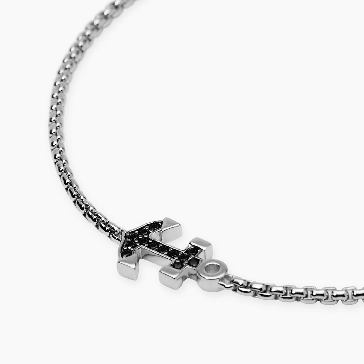 Bracciale Con Ancora In Argento E Zirconi Neri Mabina Uomo "Navy Rule" 534141