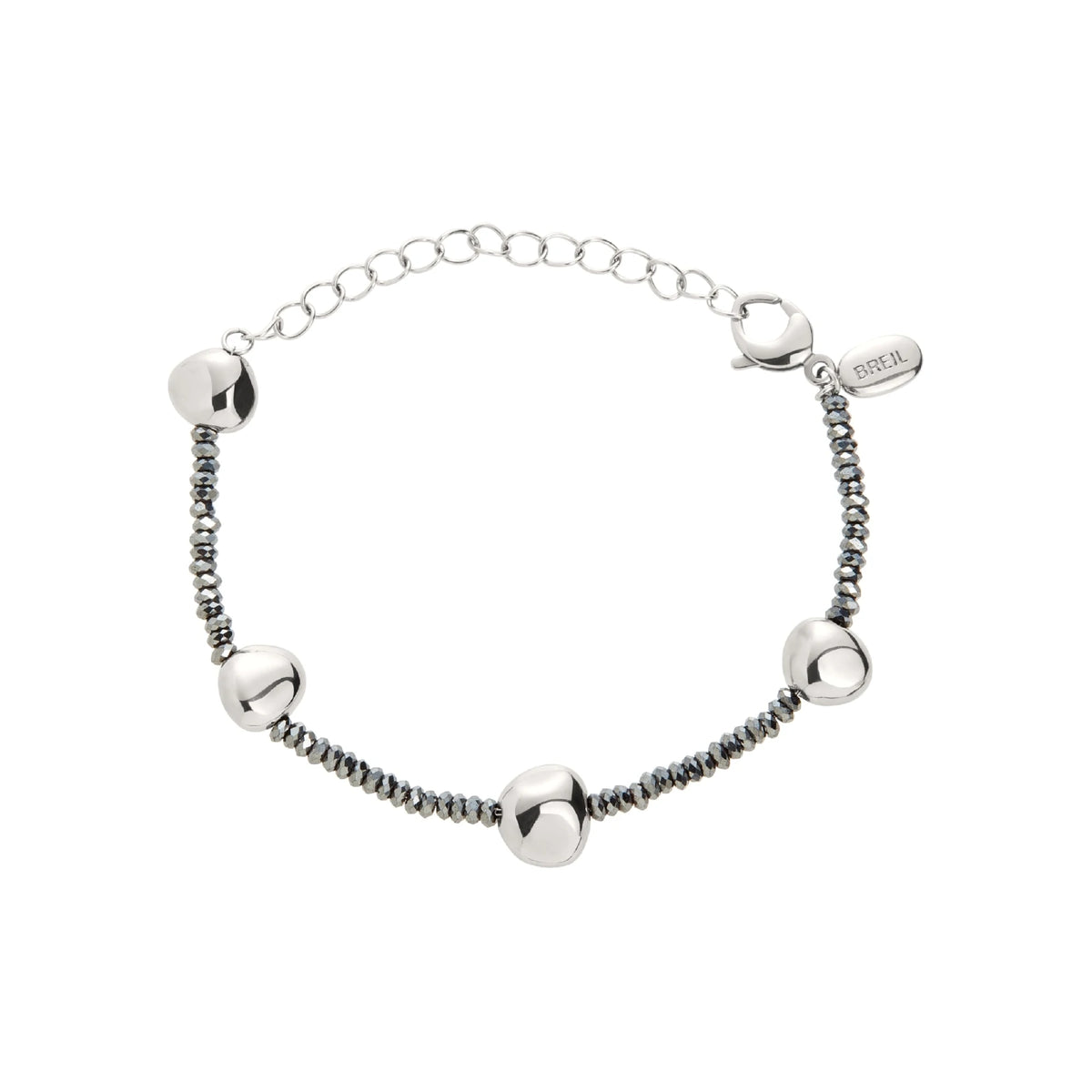 Bracciale Con Elementi In Ematite E Acciaio Lucido Breil Donna "B Rocks" TJ3288