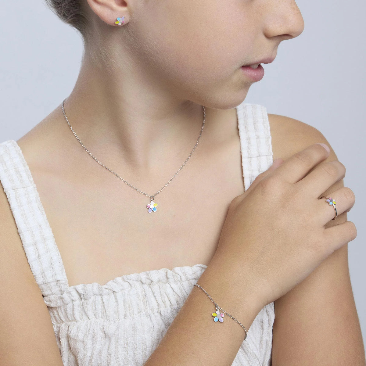 Bracciale Con Fiorellino In Argento Mabina Junior Bambina "Bloom" 533794