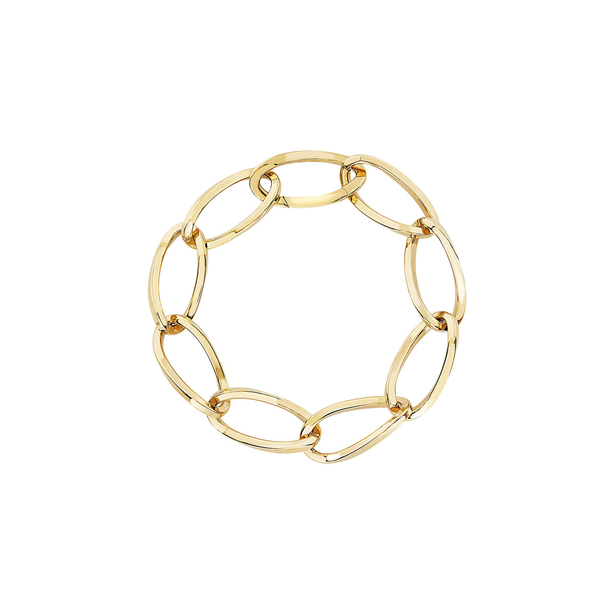 Bracciale In Acciaio A Catena A Maglie Ovale Con Finitura PVD Oro 14K Breil Donna "Hoop" TJ3525