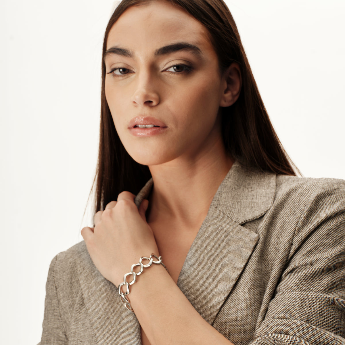 Bracciale In Acciaio Con Catena A Rombo Breil Donna "Elongè" TJ4102