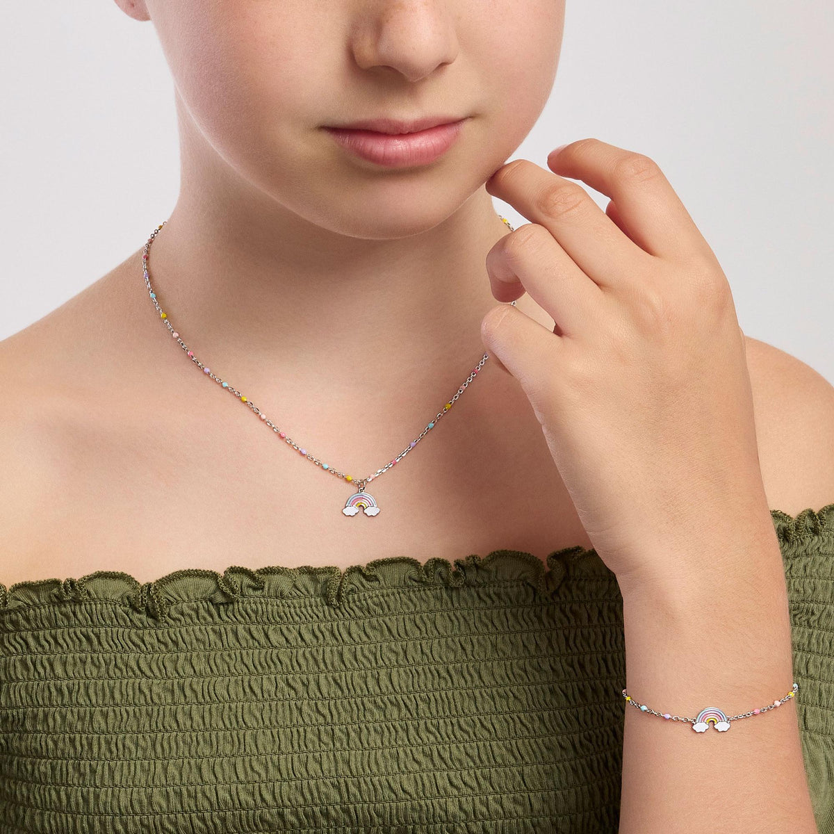 Bracciale In Argento Con Arcobaleno Mabina Junior Bambina "Rainbow" 533934