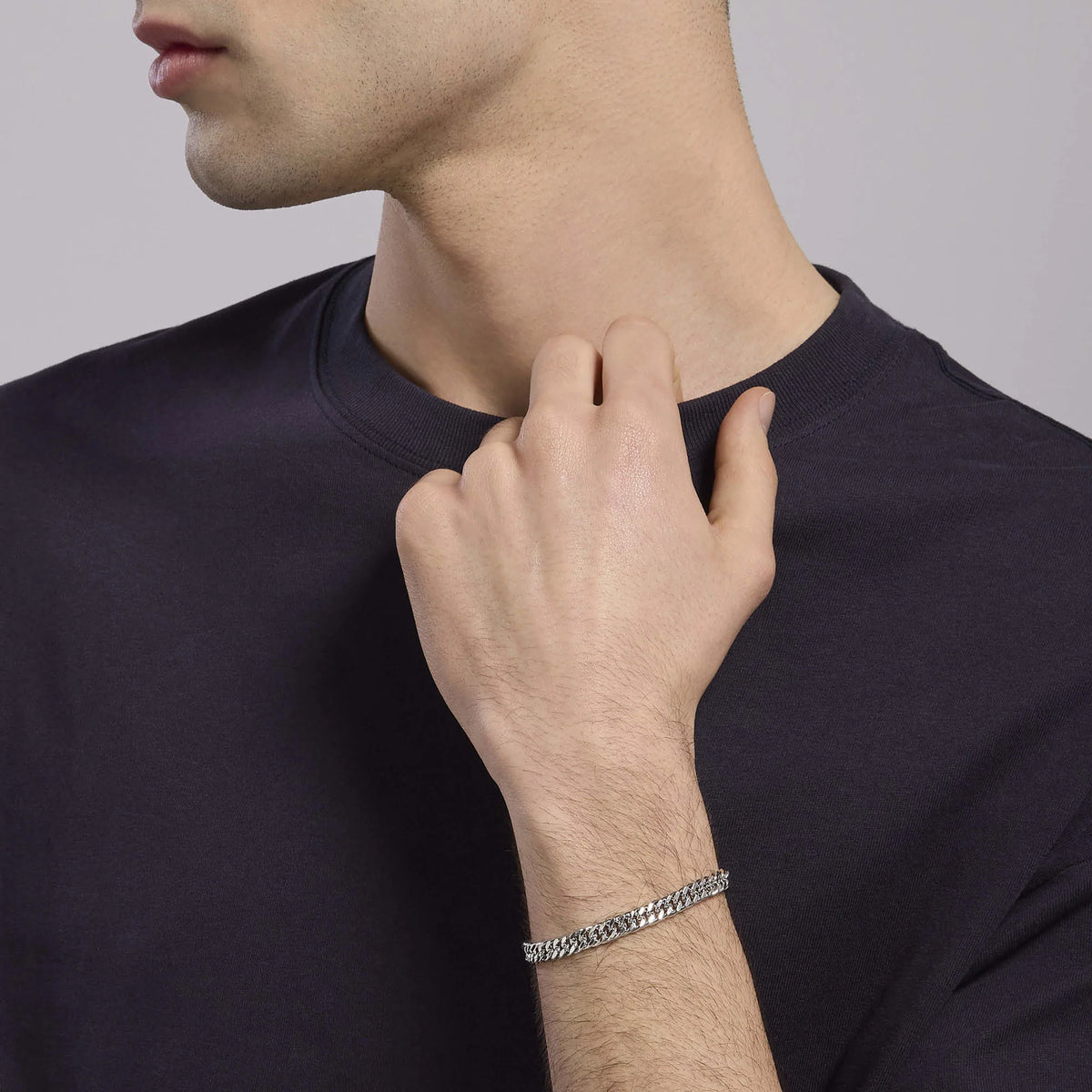 Bracciale In Argento Con Catena Groumetta Mabina Uomo "Denim" 534006