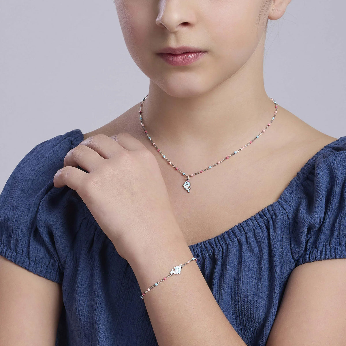 Bracciale In Argento Con Delfino Mabina Junior Bambina "Delfina" 534024