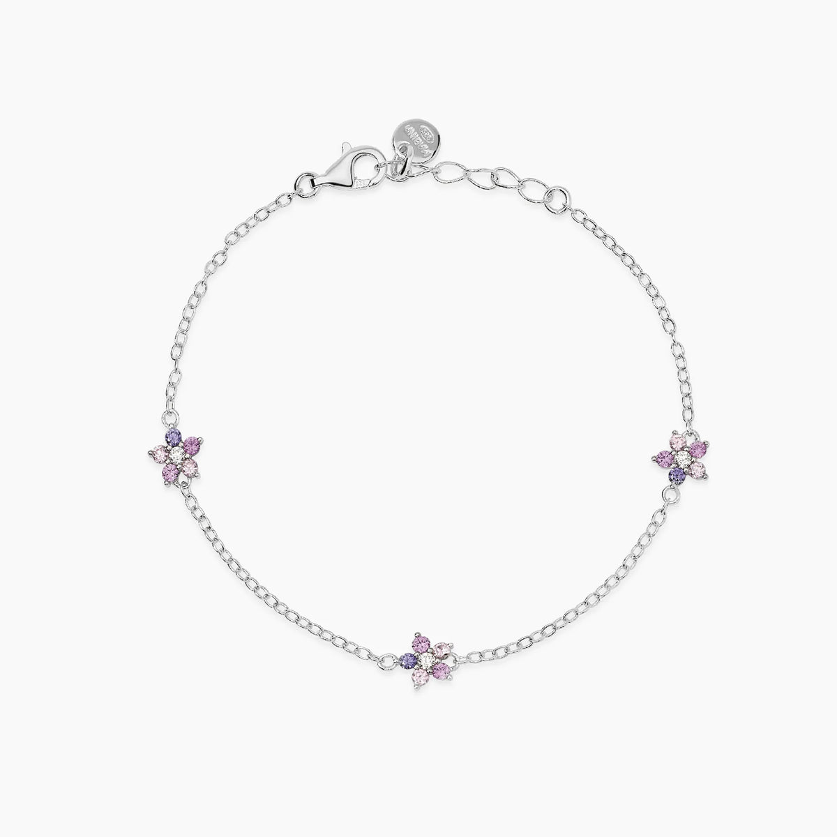 Bracciale In Argento Con Fiori Rosa Mabina Junior Bambina "Fun Flower" 534127