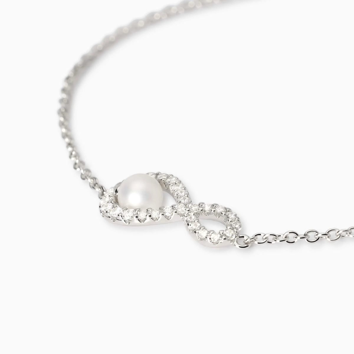 Bracciale In Argento Con Infinito Perla E Zirconi Mabina Donna "Endless" 534053