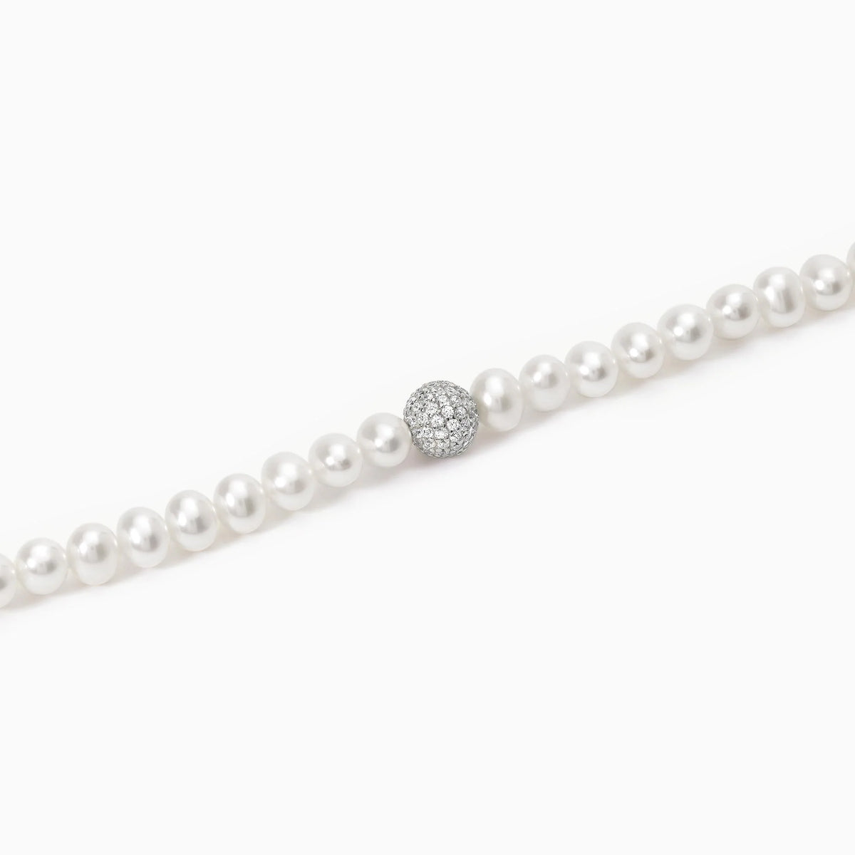 Bracciale In Argento Con Perle Coltivate E Sfera In Zirconi Mabina Donna "Mamma Mia" 533297