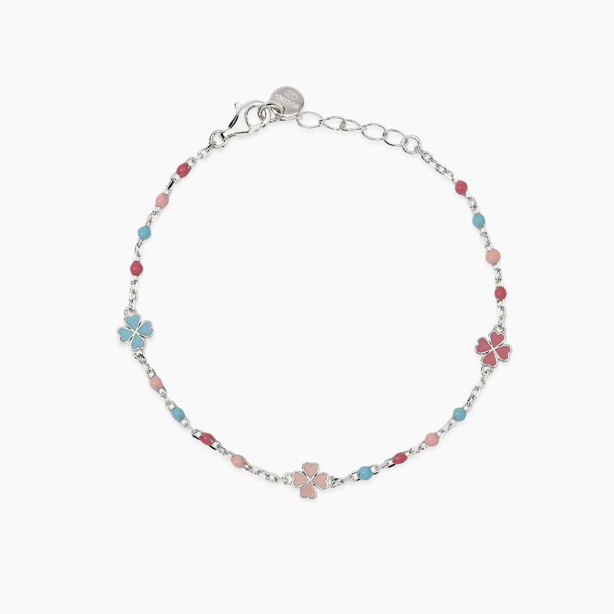 Bracciale In Argento Con Quadrifogli Smaltati Mabina Bambina Junior "Cercami" 534134