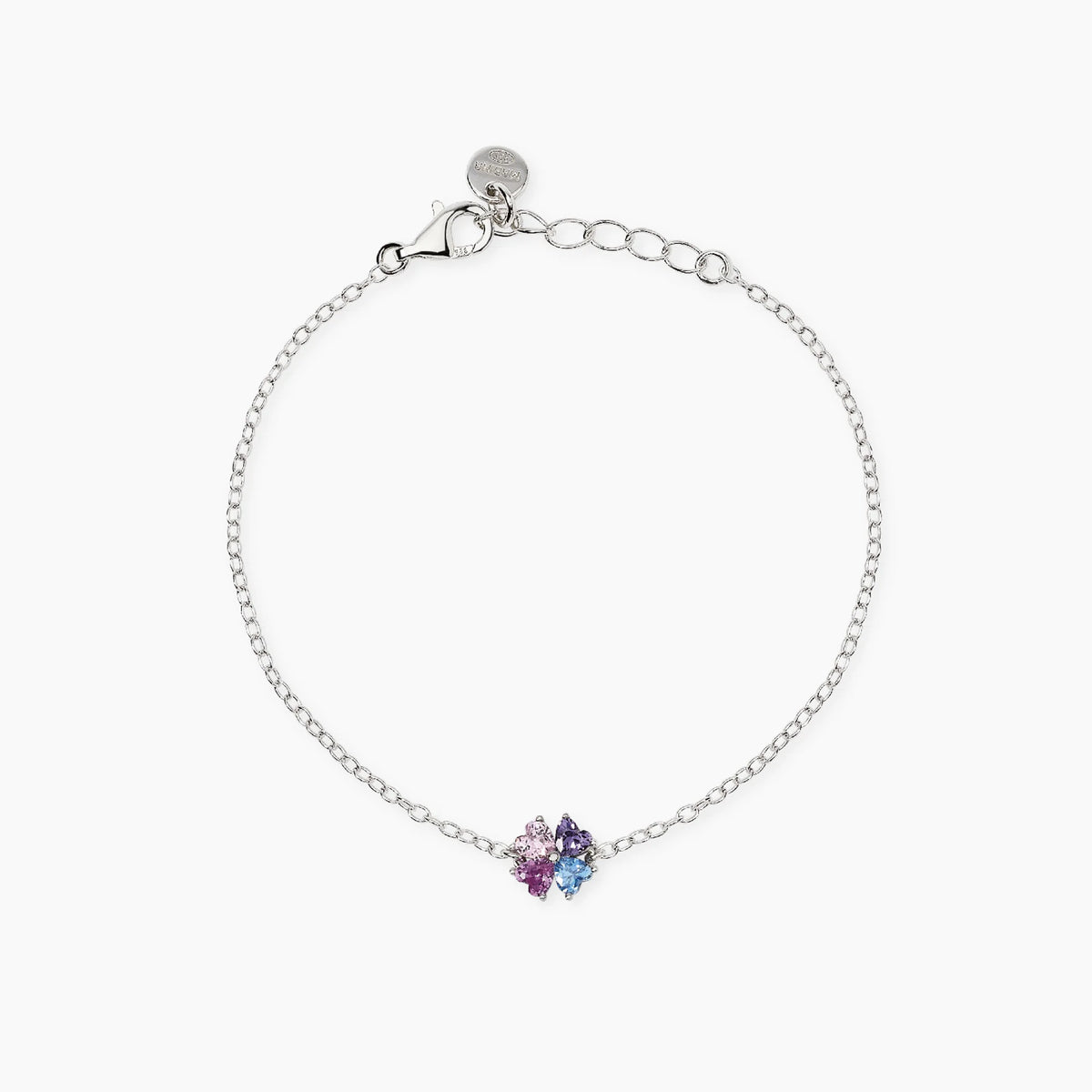 Bracciale In Argento Con Quadrifoglio Multicolor Mabina Junior "Quattro Desideri" 534129