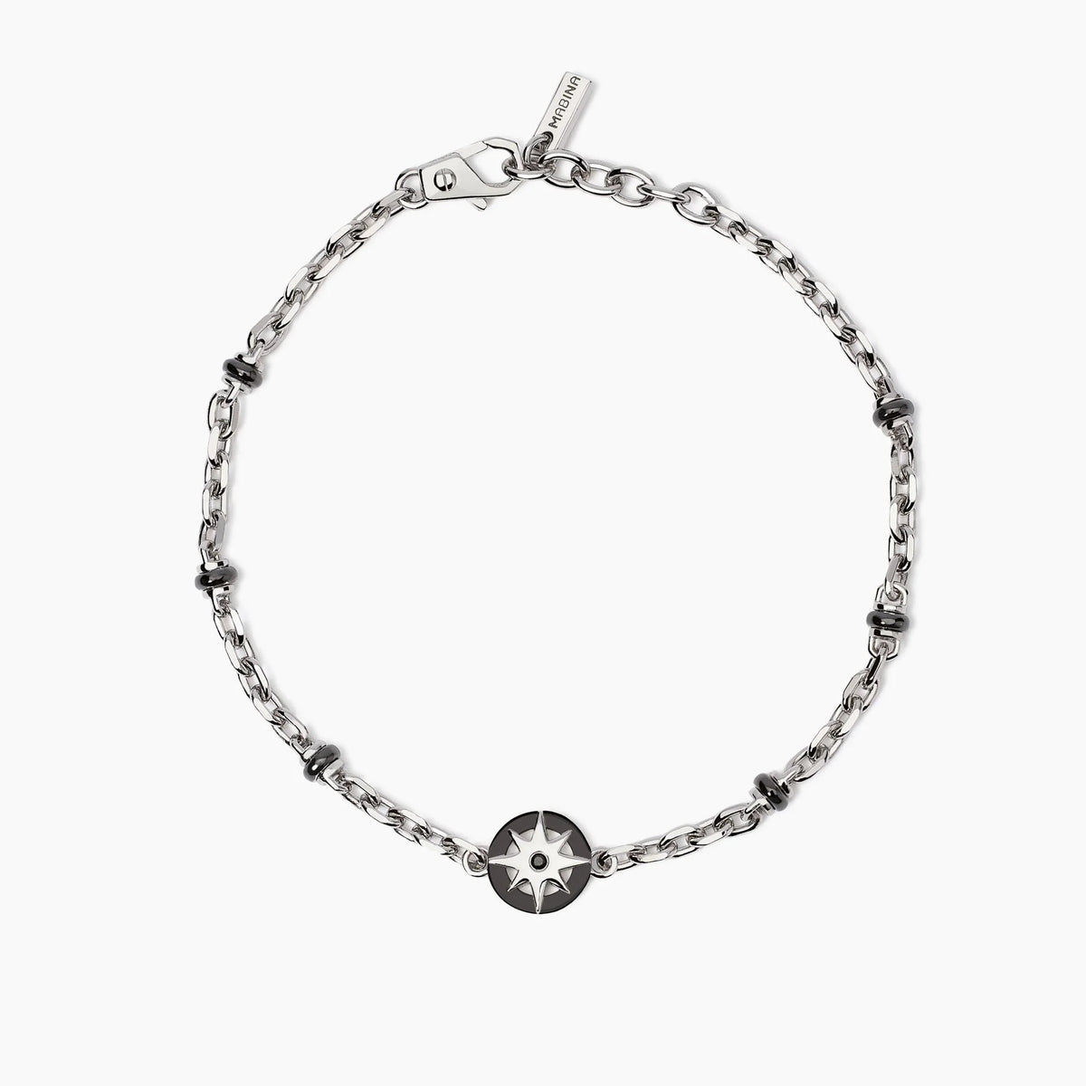 Bracciale In Argento Con Rosa Dei Venti Mabina Uomo "Bali" 533990
