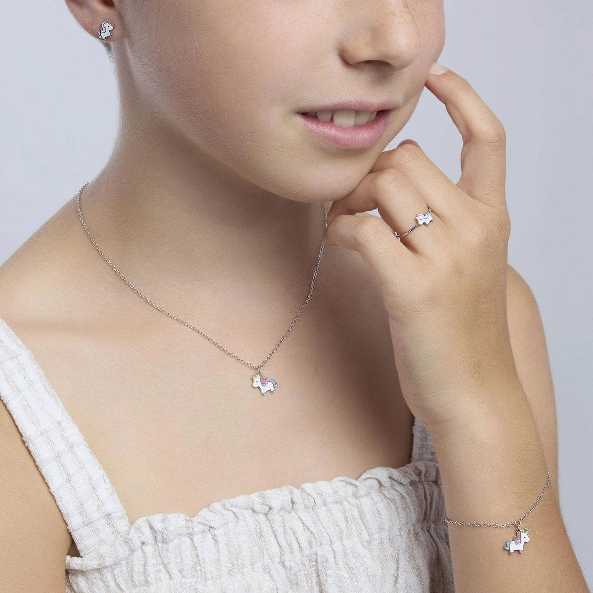 Bracciale In Argento Con Unicorno Mabina Junior Bambina "Unicorno Magico" 533774