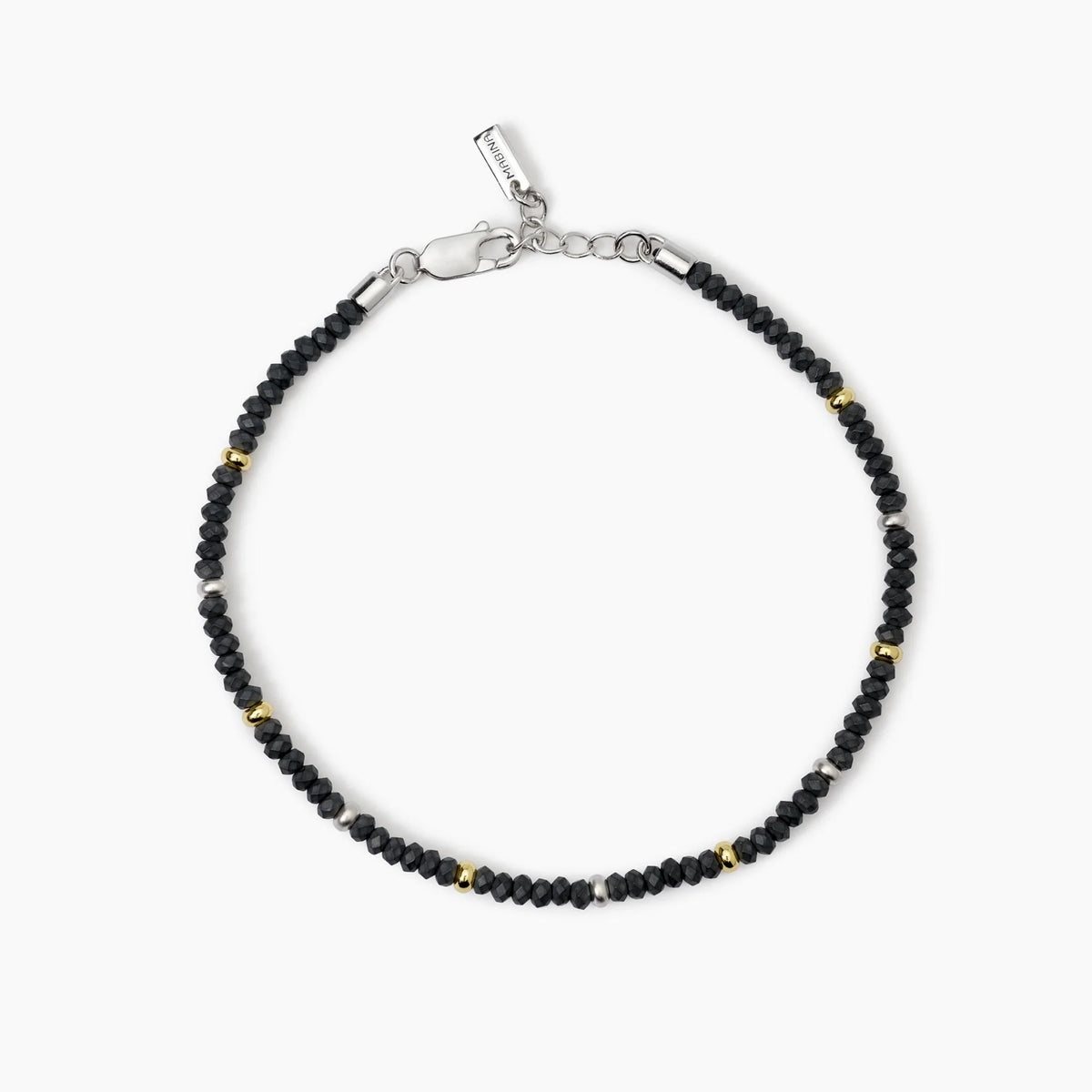 Bracciale In Argento Ed Ematite Mabina Uomo "On Road" 533813