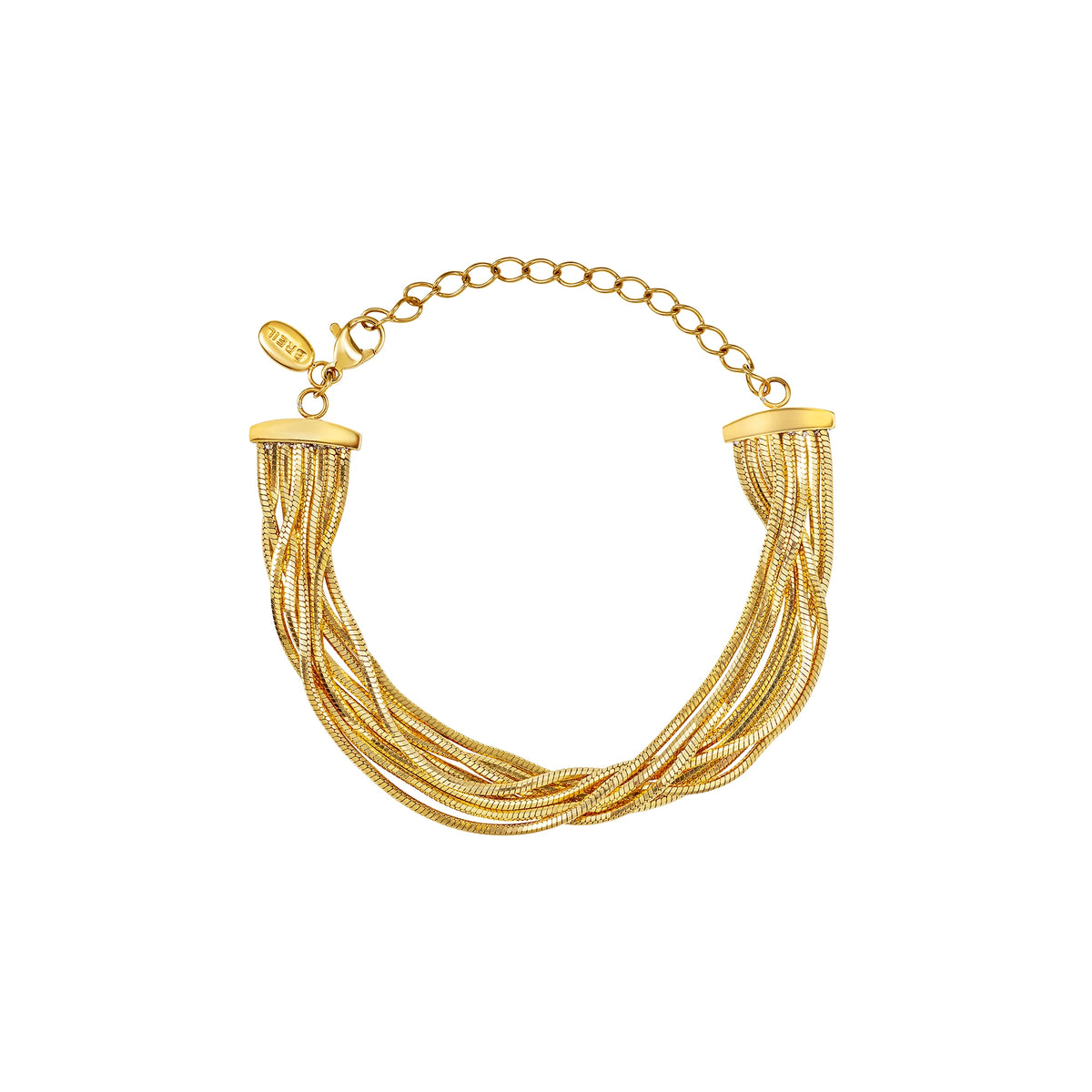 Bracciale Multi-Chain Con Catena Snake Con Finitura PVD Oro 14K Breil Donna "Falling Star" TJ4232