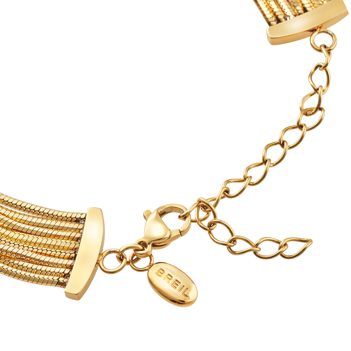 Bracciale Multi-Chain Con Catena Snake Con Finitura PVD Oro 14K Breil Donna "Falling Star" TJ4232