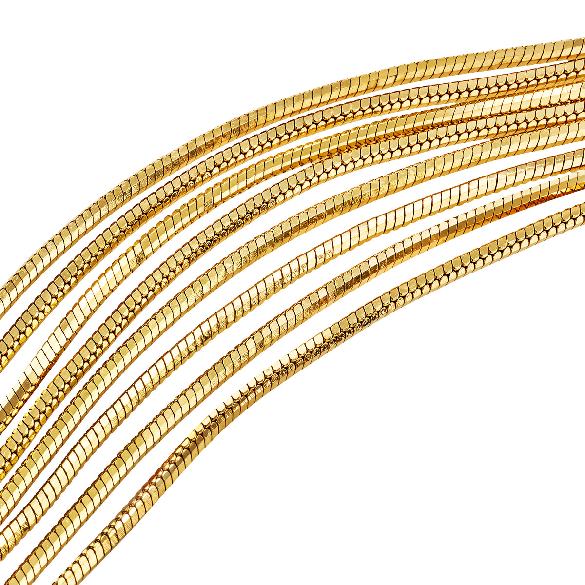 Bracciale Multi-Chain Con Catena Snake Con Finitura PVD Oro 14K Breil Donna "Falling Star" TJ4232