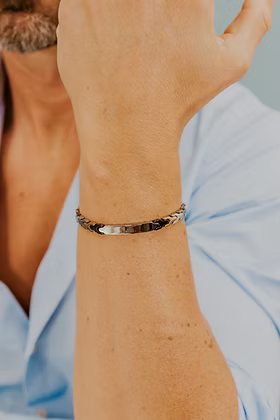 Bracciale Targa In Acciaio Comete Gioioielli Uomo "Zip" UBR 1228