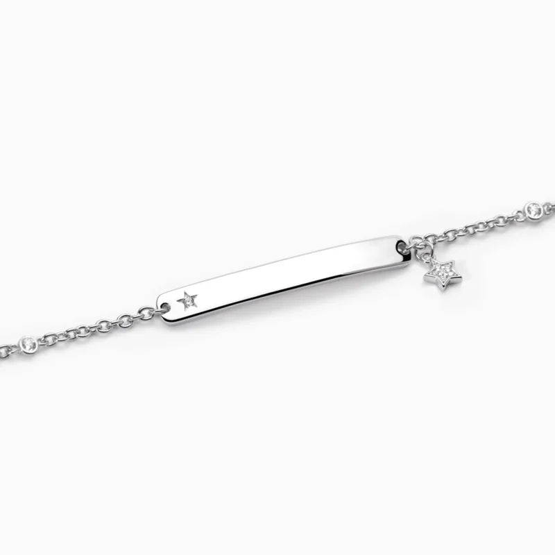 Bracciale Targa In Argento Personalizzabile Con Zirconi Mabina Donna "Solo Tuo" 533641