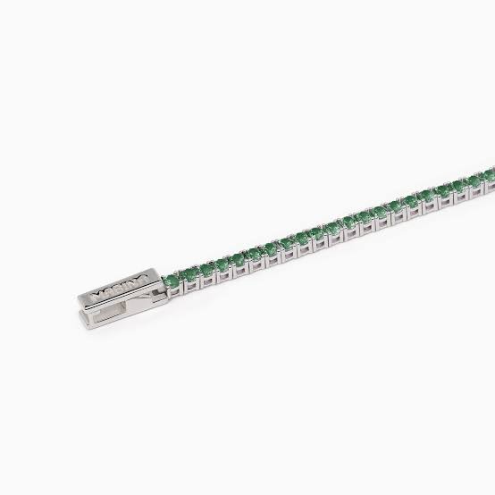 Bracciale Tennis In Argento Con Smeraldi Sintetici Mabina Donna "Tennis Club" 533668-M