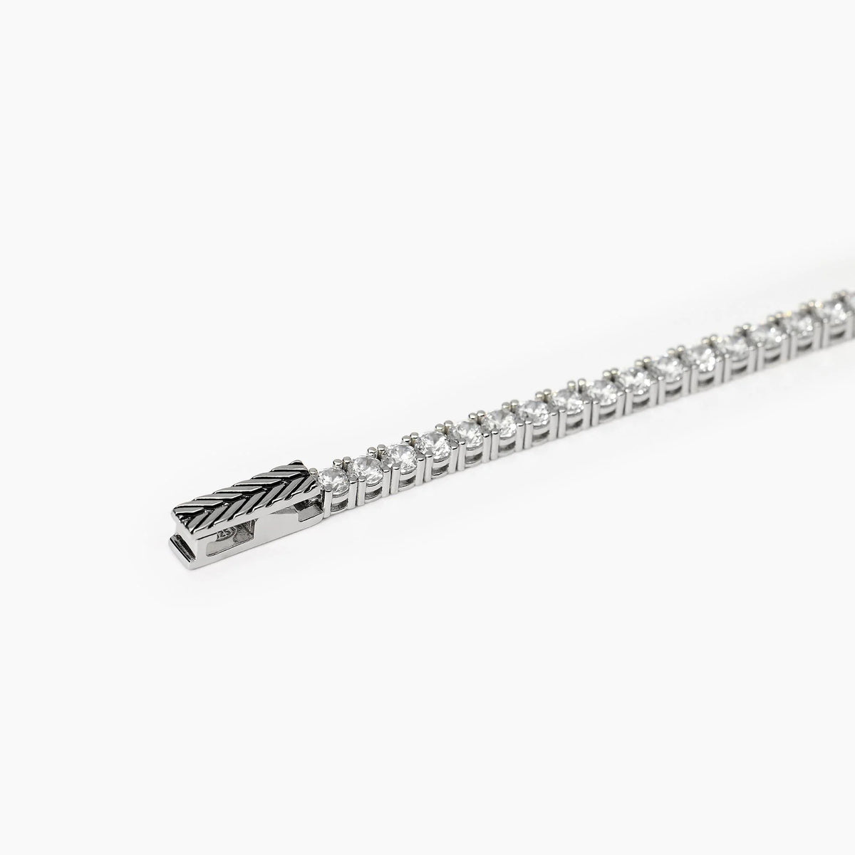 Bracciale Tennis In Argento Con Zirconi Bianchi Uomo Donna Mabina "Tennis Club" 533695-S