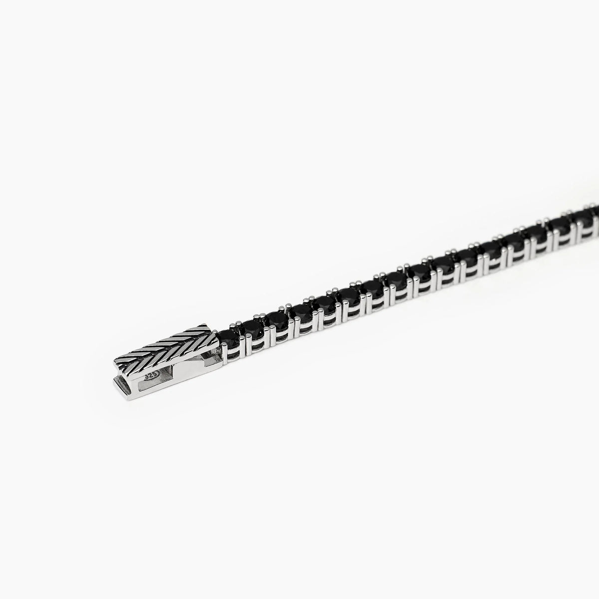 Bracciale Tennis In Argento Con Zirconi Neri Mabina Uomo "Tennis Club" 533694-S