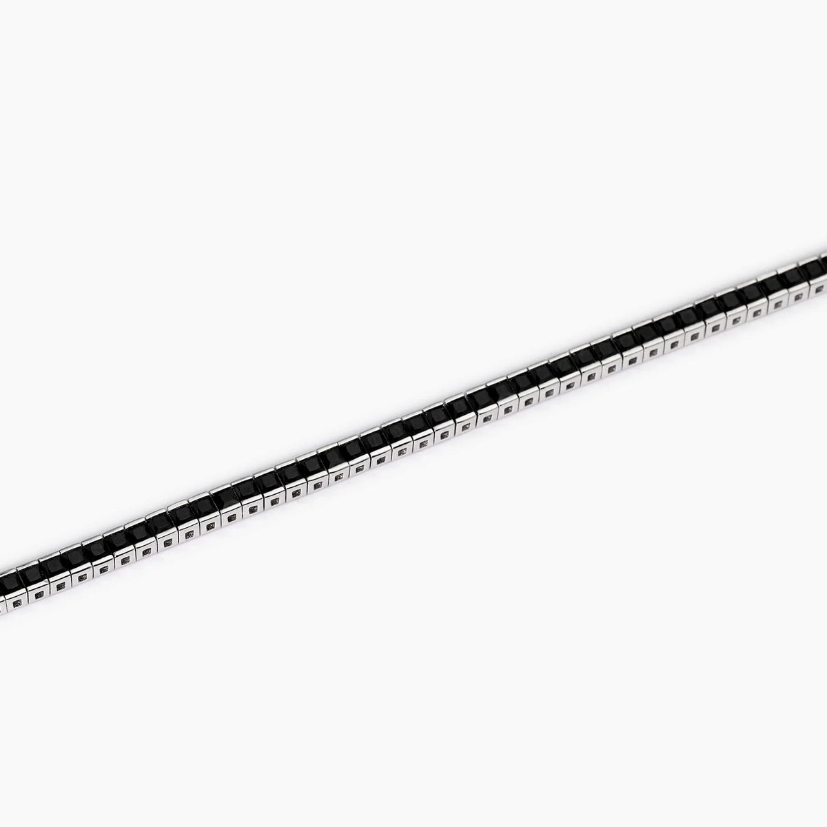 Bracciale Tennis In Argento Con Zirconi Neri Mabina Uomo "Tennis Club" 533976-19