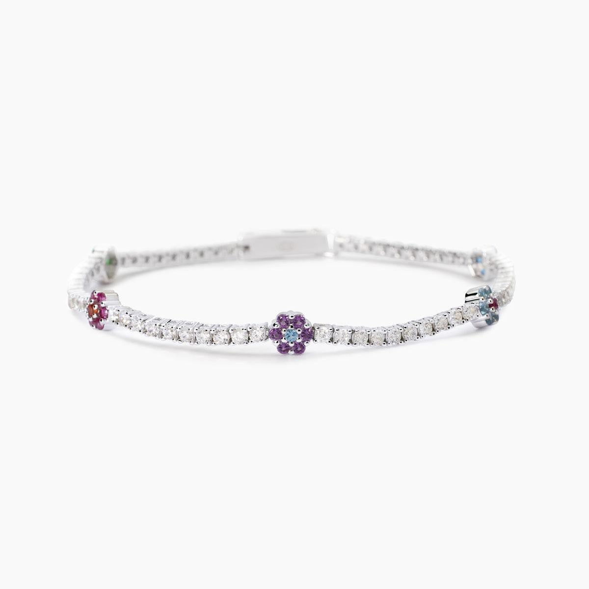 Bracciale Tennis In Argento Mabina Donna "Fiore" 533885
