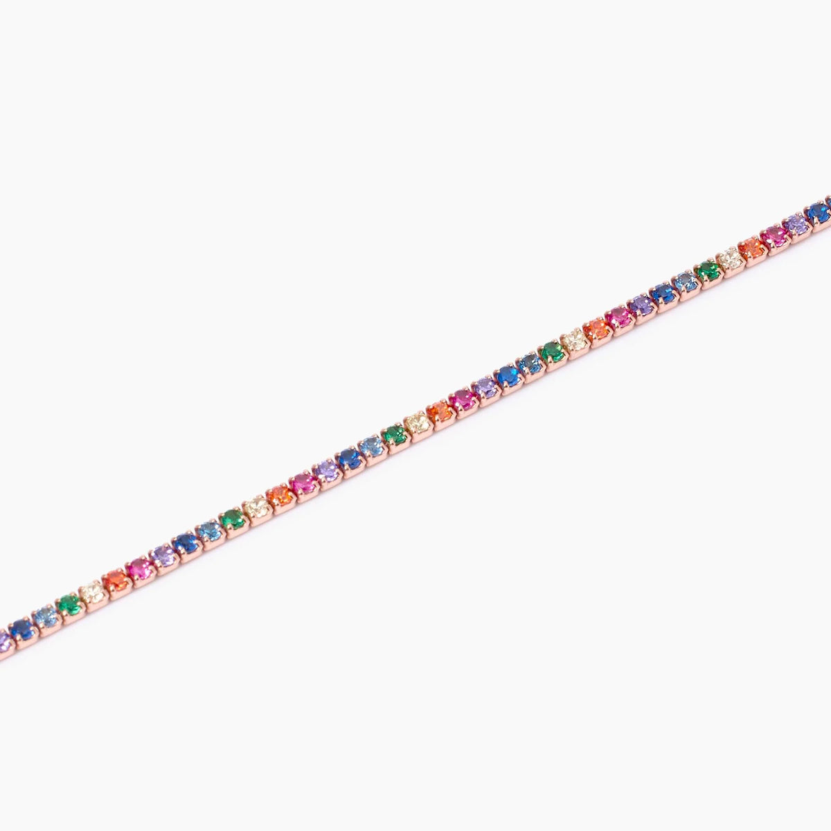 Bracciale Tennis In Argento Placcato In Oro Rosa Con Zirconi Multicolor Mabina Donna "Mini Tennis" 533962