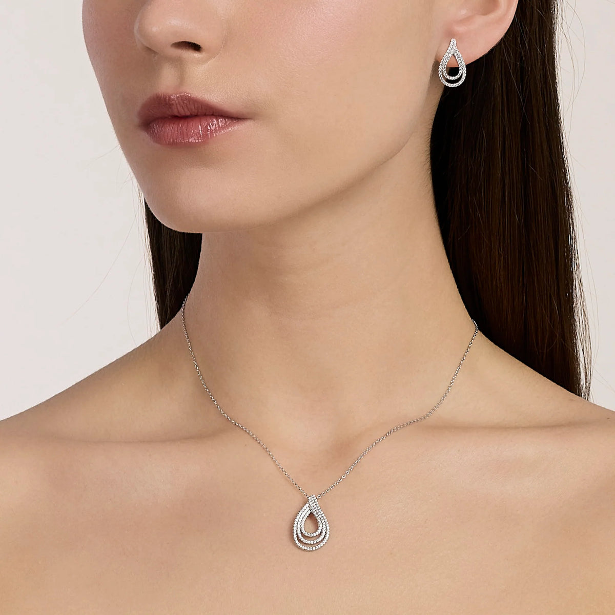 Collana A Goccia In Argento E Zirconi Mabina Donna "Goccia Dopo Goccia" 553883