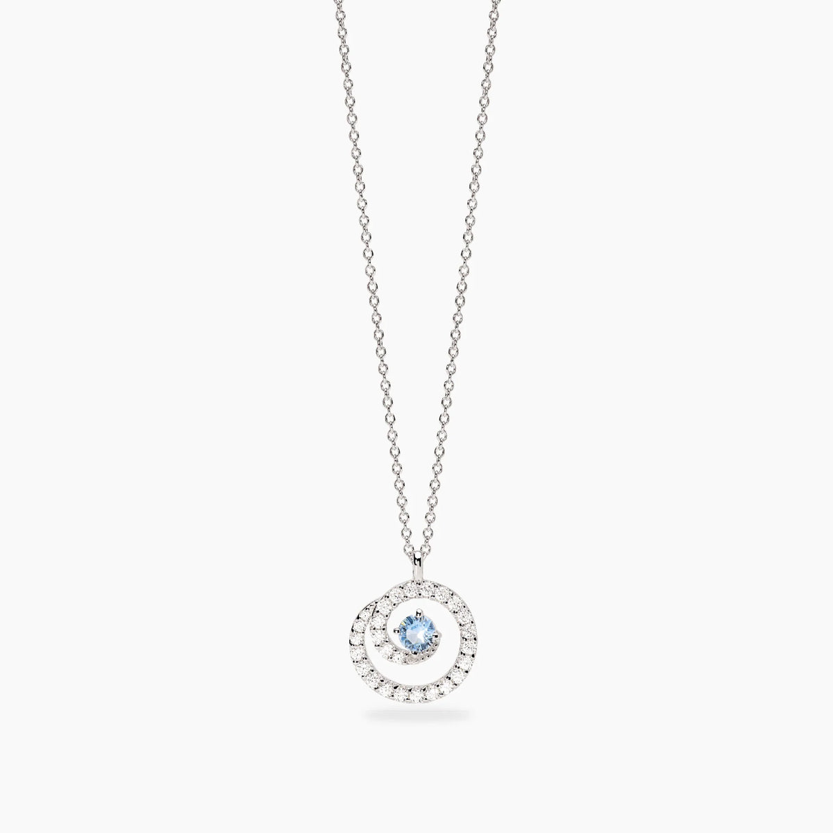 Collana A Spirale In Argento Con Acquamarina Sintetica E Zirconi Mabina Donna "Sogni D'Oro" 553861