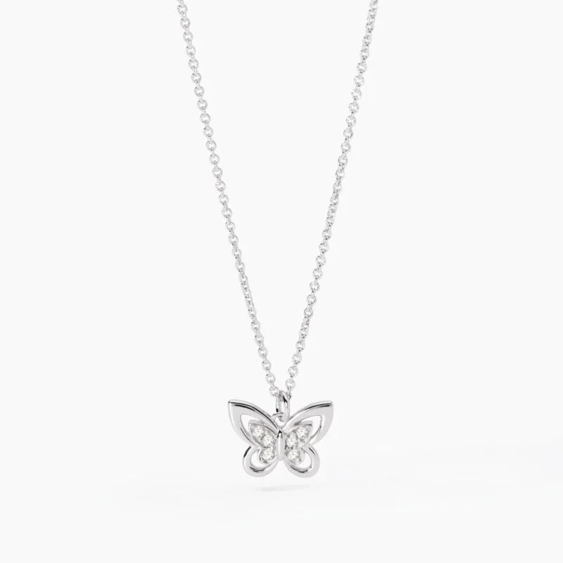 Collana Con Farfalla In Argento E Zirconi Mabina Donna "Spring Life" 553707