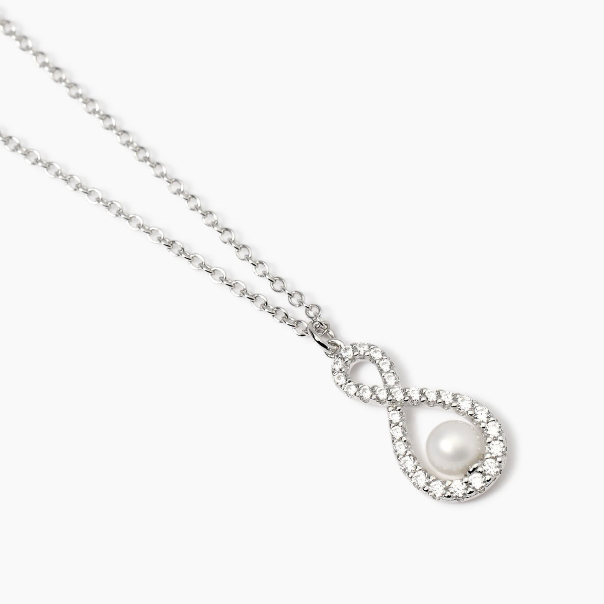 Collana Con Infinito In Argento Perla Coltivata E Zirconi Mabina Donna "Endless" 553778