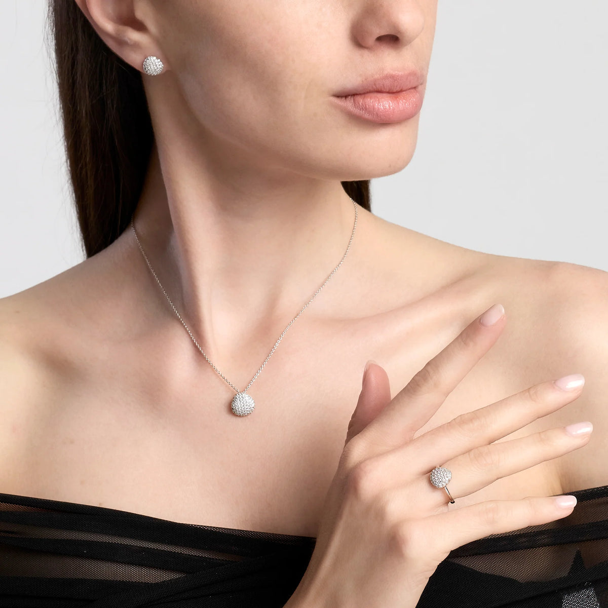 Collana Con Pendente In Argento In Pavè Di Zirconi Mabina Donna "Lucrezia"  553944