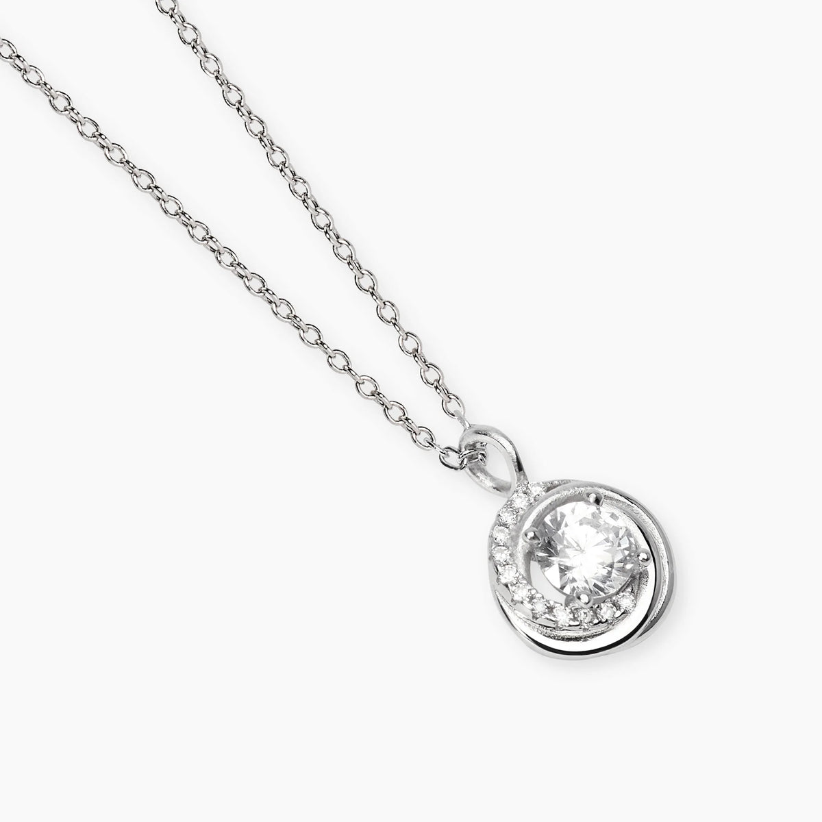 Collana In Argento Con Ciondolo Tondo E Zirconi Mabina Donna "Sguardo Indiscreto" 553945