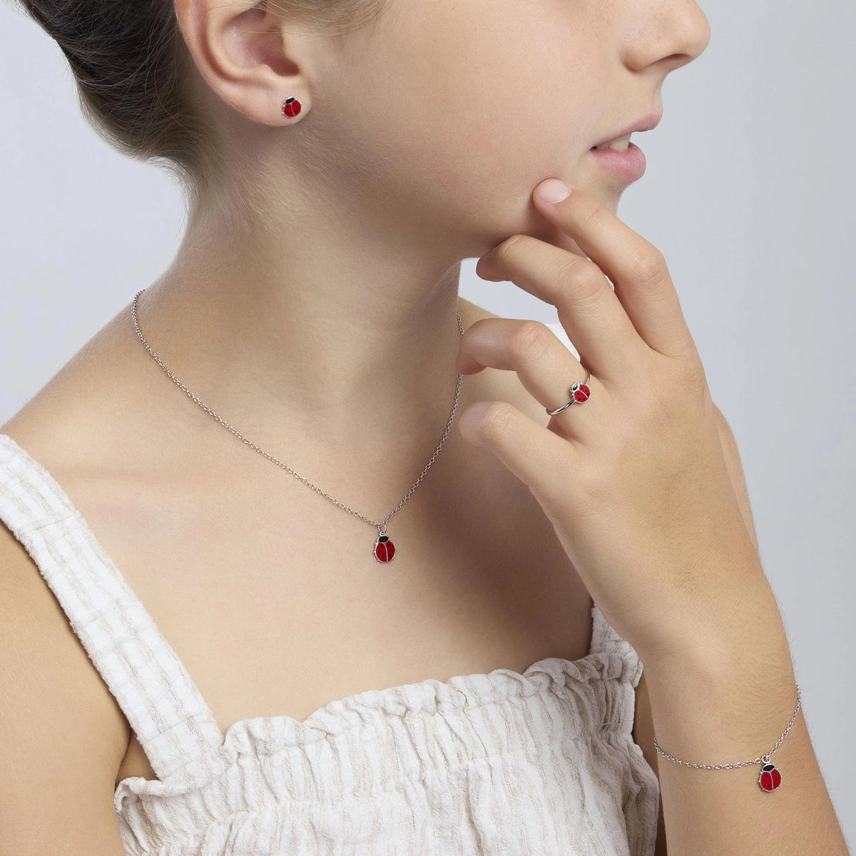Collana In Argento Con Coccinella Mabina Junior Bambina "Fortunella" 553618