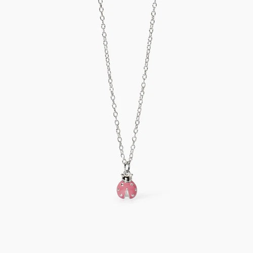 Collana In Argento Con Coccinella Rosa Mabina Junior "Fortunella" 553773